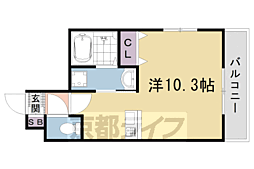 カミューレメリーランス ワンルームの間取図画像