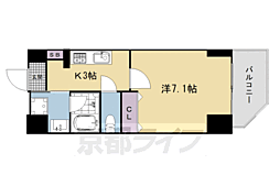 ベラジオ京都一乗寺3 1Kの間取図画像