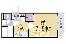 レジデンス京都伏見EAST 1Kの間取図画像