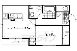 ピグナ・フィオーレB棟 1LDKの間取図画像