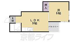 サテンドール千本 1LDKの間取図画像