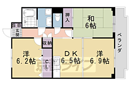 デンクマール70 3DKの間取図画像