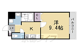 Wing西院 1Kの間取図画像