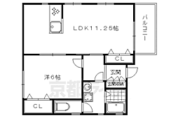 リヴェール京香 1LDKの間取図画像