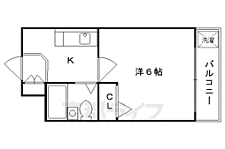 PIER西洞院 1Kの間取図画像