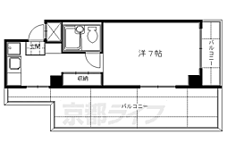 メルディアキューブ観月橋 1Kの間取図画像