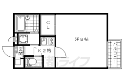 レオパレス山科椥辻 1Kの間取図画像