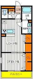 JR中央線 日野駅 徒歩13分の賃貸マンション 3階1LDKの間取り
