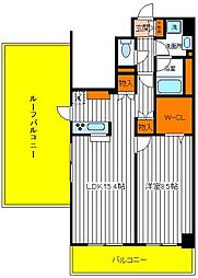 JR青梅線 東中神駅 徒歩21分の賃貸マンション 6階1LDKの間取り