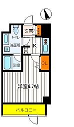 ルフレイムーブル立川 1Kの間取図画像