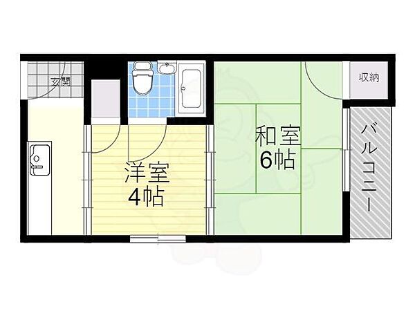 京都府京都市山科区川田前畑町(賃貸マンション2K・2階・28.00㎡)の写真 その2