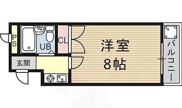 京都府京都市山科区竹鼻竹ノ街道町(賃貸マンション1K・3階・23.00㎡)の写真 その2