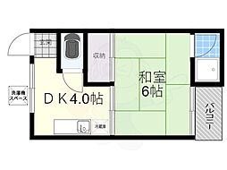 京阪石山坂本線 京阪石山駅 徒歩17分の賃貸アパート 1階1DKの間取り