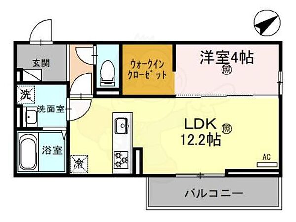 滋賀県大津市大江１丁目(賃貸アパート1LDK・2階・41.86㎡)の写真 その2