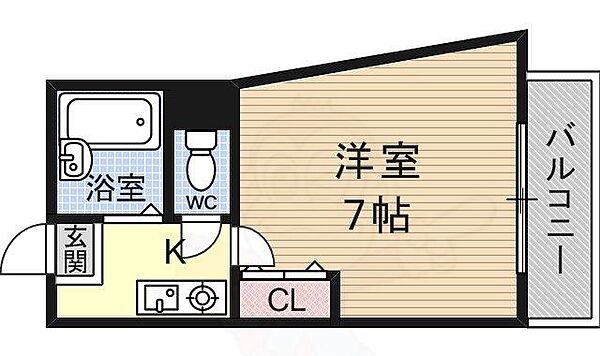 京都府京都市山科区御陵鴨戸町(賃貸マンション1K・3階・25.20㎡)の写真 その2