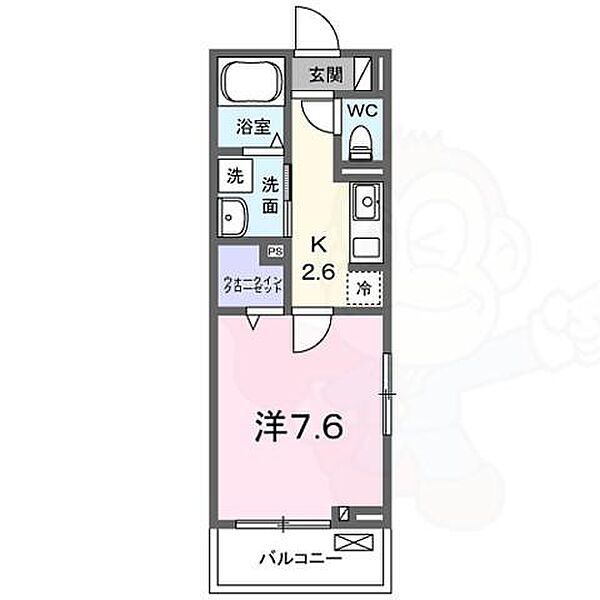 アリエッタ ｜京都府京都市山科区西野広見町(賃貸アパート1K・2階・27.66㎡)の写真 その2