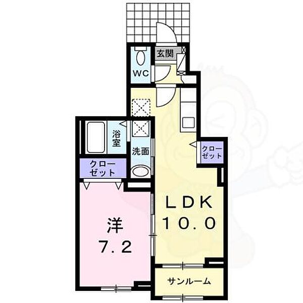 京都府宇治市木幡南山(賃貸アパート1LDK・1階・43.50㎡)の写真 その2