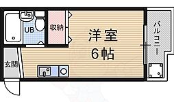 京都地下鉄東西線 東野駅 徒歩5分の賃貸マンション 5階1Kの間取り