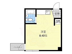 京阪京津線 追分駅 徒歩5分の賃貸マンション 4階ワンルームの間取り