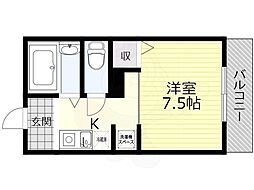 京都地下鉄東西線 山科駅 徒歩7分の賃貸アパート 1階1Kの間取り