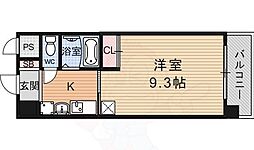 京阪石山坂本線 島ノ関駅 徒歩2分の賃貸マンション 8階1Kの間取り