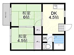JR東海道・山陽本線 瀬田駅 徒歩7分の賃貸アパート 2階2DKの間取り