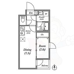 京都地下鉄東西線 山科駅 徒歩10分の賃貸マンション 3階1DKの間取り