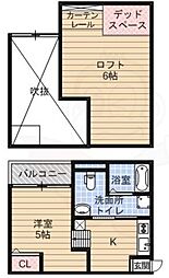 京阪宇治線 桃山南口駅 徒歩3分の賃貸マンション 2階1Kの間取り