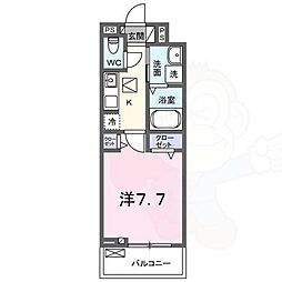 アビィ ロード 1Kの間取図画像