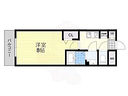 JR東海道・山陽本線 山科駅 徒歩10分の賃貸マンション 1階1Kの間取り