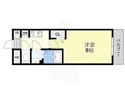 JR東海道・山陽本線 山科駅 徒歩10分の賃貸マンション 1階1Kの間取り