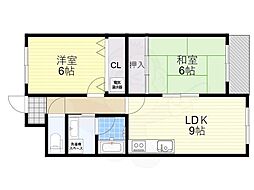 JR東海道・山陽本線 瀬田駅 徒歩5分の賃貸マンション 3階2LDKの間取り