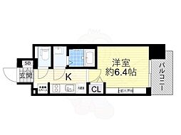 プレサンス大津京町ヴェリス 2階1Kの間取り