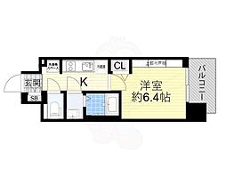 プレサンス大津京町ヴェリス 5階1Kの間取り