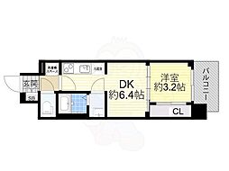 プレサンス大津京町ヴェリス 2階1DKの間取り