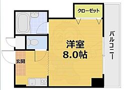 京阪京津線 四宮駅 徒歩7分の賃貸マンション 3階ワンルームの間取り