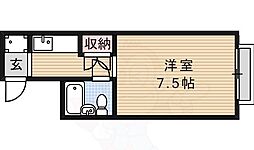 京阪京津線 四宮駅 徒歩4分の賃貸マンション 1階1Kの間取り