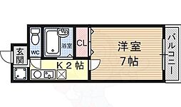 JR東海道・山陽本線 瀬田駅 徒歩7分の賃貸マンション 2階1Kの間取り