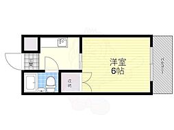 アダチハイツ 1Kの間取図画像