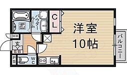 リヴェール 1Kの間取図画像