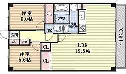 CUREZZA瀬田西 2LDKの間取図画像