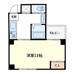 小泉マンション 2階1Kの間取り