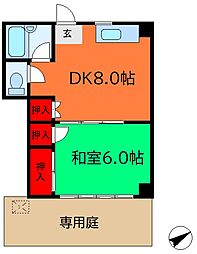 丸田ビル 1階1LDKの間取り