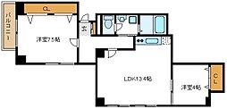 町屋レジデンス 2LDKの間取図画像