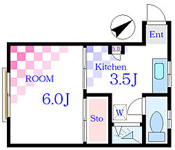メゾン楡 1Kの間取図画像