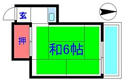 谷ビル 1Kの間取図画像