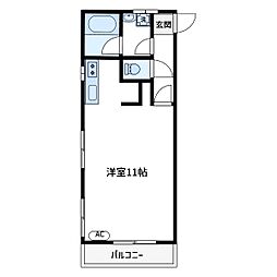 光ハイツ ワンルームの間取図画像