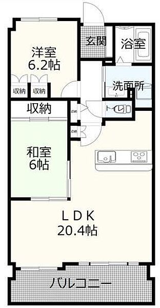 サーパス佐賀駅前第2　504号室 ｜佐賀県佐賀市神野東4丁目(賃貸マンション2LDK・5階・70.35㎡)の写真 その2