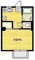 プレシオ鍋島 1Kの間取図画像