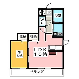 サニーウェル 3階1LDKの間取り